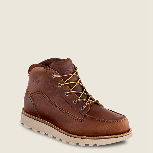 Red Wing Work Boots Traction Tred Lite - Waterproof Soft Toe Chukka - Brown - Mens PGO179650